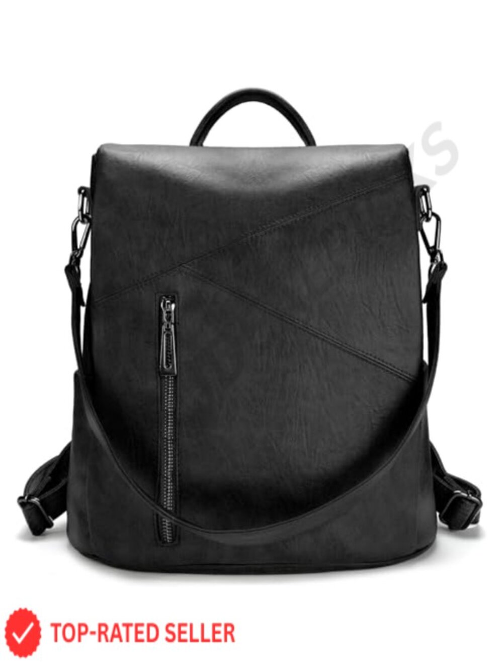 PU Leather Fashion Backpack for Women Travel Daypack with Detachable Strap
